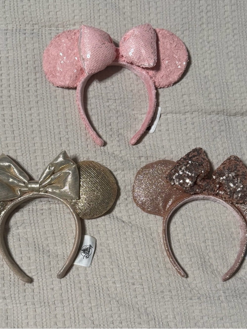 Disney Parks Authentic Minnie Ears Bundle 3 Pairs Glam Neutrals